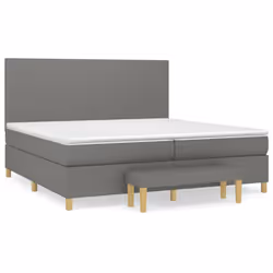 vidaXL Giroletto a Molle con Materasso Grigio Scuro 200x200 cm Tessuto - Vista aggiuntiva 2