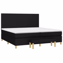 vidaXL Giroletto a Molle con Materasso Nero 200x200 cm in Tessuto - Vista aggiuntiva 3