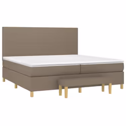 vidaXL Giroletto a Molle con Materasso Tortora 200x200 cm in Tessuto - Vista aggiuntiva 3