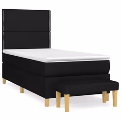 vidaXL Giroletto a Molle con Materasso Nero 80x200 cm inTessuto - Vista aggiuntiva 2