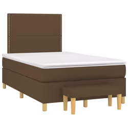 vidaXL Giroletto a Molle con Materasso Marrone Scuro 120x200cm Tessuto - Vista aggiuntiva 3
