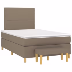 vidaXL Giroletto a Molle con Materasso Tortora 120x200 cm in Tessuto - Vista aggiuntiva 3