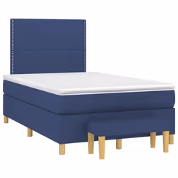 vidaXL Giroletto a Molle con Materasso Blu 120x200 cm in Tessuto - Vista aggiuntiva 3