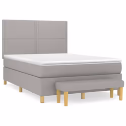 Giroletto a Molle con Materasso Grigio Chiaro 140x190cm Tessutocod mxl 99199 - Vista aggiuntiva 2