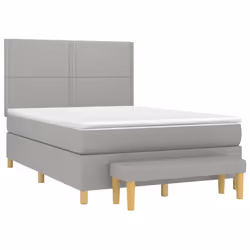 Giroletto a Molle con Materasso Grigio Chiaro 140x190cm Tessutocod mxl 99199 - Vista aggiuntiva 3