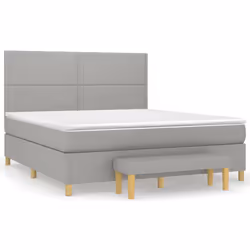 vidaXL Giroletto a Molle con Materasso Grigio Chiaro180x200 cm Tessuto - Vista aggiuntiva 2
