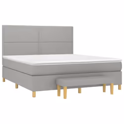 vidaXL Giroletto a Molle con Materasso Grigio Chiaro180x200 cm Tessuto - Vista aggiuntiva 3