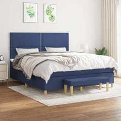 vidaXL Giroletto a Molle con Materasso Blu 180x200 cm in Tessuto