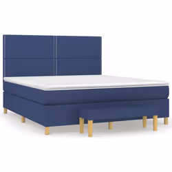 vidaXL Giroletto a Molle con Materasso Blu 180x200 cm in Tessuto - Vista aggiuntiva 2