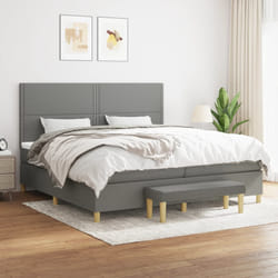 vidaXL Giroletto a Molle con Materasso Grigio Scuro 200x200 cm Tessuto