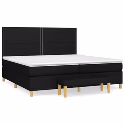 vidaXL Giroletto a Molle con Materasso Nero 200x200 cm in Tessuto - Vista aggiuntiva 2