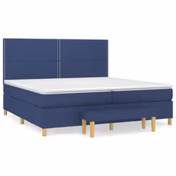 vidaXL Giroletto a Molle con Materasso Blu 200x200 cm in Tessuto - Vista aggiuntiva 2