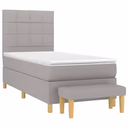 vidaXL Giroletto a Molle con Materasso Grigio Chiaro 80x200 cm Tessuto - Vista aggiuntiva 3