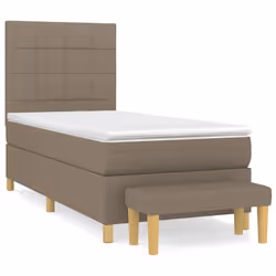vidaXL Giroletto a Molle con Materasso Tortora 80x200 cm inTessuto - Vista aggiuntiva 2