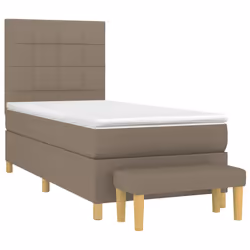 vidaXL Giroletto a Molle con Materasso Tortora 80x200 cm inTessuto - Vista aggiuntiva 3