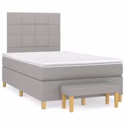 vidaXL Giroletto a Molle con Materasso Grigio Chiaro 120x200cm Tessuto - Vista aggiuntiva 2