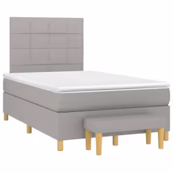 vidaXL Giroletto a Molle con Materasso Grigio Chiaro 120x200cm Tessuto - Vista aggiuntiva 3