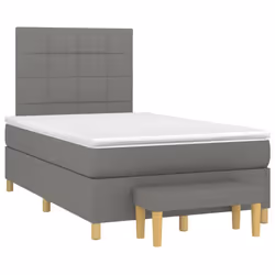vidaXL Giroletto a Molle con Materasso Grigio Scuro 120x200 cm Tessuto - Vista aggiuntiva 3