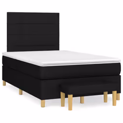 vidaXL Giroletto a Molle con Materasso Nero 120x200 cm in Tessuto - Vista aggiuntiva 2