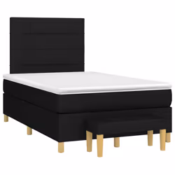 vidaXL Giroletto a Molle con Materasso Nero 120x200 cm in Tessuto - Vista aggiuntiva 3