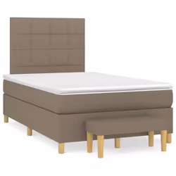 vidaXL Giroletto a Molle con Materasso Tortora 120x200 cm in Tessuto - Vista aggiuntiva 2