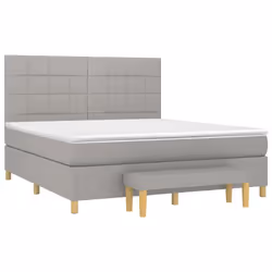 vidaXL Giroletto a Molle con Materasso Grigio Chiaro160x200 cm Tessuto - Vista aggiuntiva 3