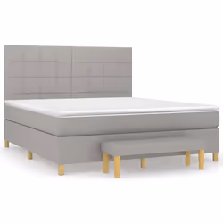 Giroletto a Molle con Materasso Grigio Chiaro180x200 cm Tessutocod mxl 99210 - Vista aggiuntiva 2