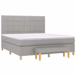 Giroletto a Molle con Materasso Grigio Chiaro180x200 cm Tessutocod mxl 99210 - Vista aggiuntiva 3