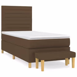 vidaXL Giroletto a Molle con Materasso Marrone Scuro 80x200 cm Tessuto - Vista aggiuntiva 2