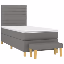 vidaXL Giroletto a Molle con Materasso Grigio Scuro 90x200 cm Tessuto - Vista aggiuntiva 3