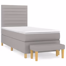 Giroletto a Molle con Materasso Grigio Chiaro100x200 cm Tessutocod mxl 123154 - Vista aggiuntiva 2
