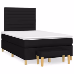 vidaXL Giroletto a Molle con Materasso Nero 120x200 cm in Tessuto - Vista aggiuntiva 2