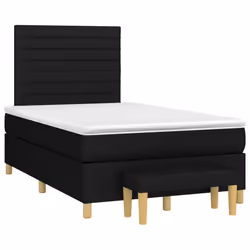 vidaXL Giroletto a Molle con Materasso Nero 120x200 cm in Tessuto - Vista aggiuntiva 3