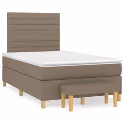 vidaXL Giroletto a Molle con Materasso Tortora 120x200 cm in Tessuto - Vista aggiuntiva 2