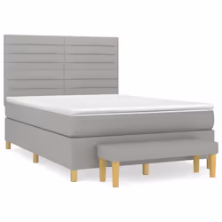 Giroletto a Molle con Materasso Grigio Chiaro 140x190cm Tessutocod mxl 75223 - Vista aggiuntiva 2
