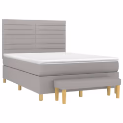 Giroletto a Molle con Materasso Grigio Chiaro 140x190cm Tessutocod mxl 75223 - Vista aggiuntiva 3