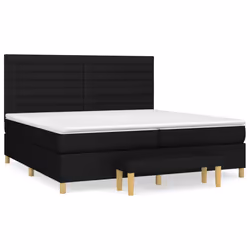 vidaXL Giroletto a Molle con Materasso Nero 200x200 cm in Tessuto - Vista aggiuntiva 2