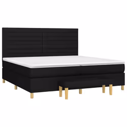 vidaXL Giroletto a Molle con Materasso Nero 200x200 cm in Tessuto - Vista aggiuntiva 3