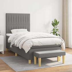 vidaXL Giroletto a Molle con Materasso Grigio Scuro 80x200 cm Tessuto
