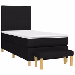 vidaXL Giroletto a Molle con Materasso Nero 90x200 cm in Tessuto - Vista aggiuntiva 3