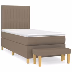 vidaXL Giroletto a Molle con Materasso Tortora 100x200 cm in Tessuto - Vista aggiuntiva 2