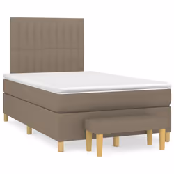 vidaXL Giroletto a Molle con Materasso Tortora 120x200 cm in Tessuto - Vista aggiuntiva 2