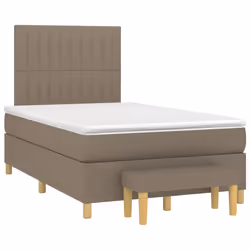 vidaXL Giroletto a Molle con Materasso Tortora 120x200 cm in Tessuto - Vista aggiuntiva 3
