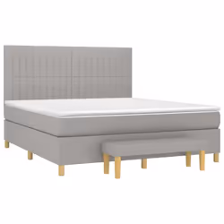 vidaXL Giroletto a Molle con Materasso Grigio Chiaro160x200 cm Tessuto - Vista aggiuntiva 3