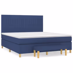 vidaXL Giroletto a Molle con Materasso Blu 160x200 cm in Tessuto - Vista aggiuntiva 2