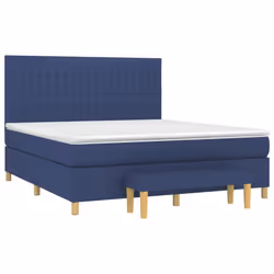 vidaXL Giroletto a Molle con Materasso Blu 160x200 cm in Tessuto - Vista aggiuntiva 3