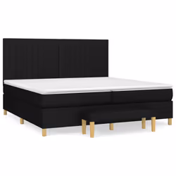 vidaXL Giroletto a Molle con Materasso Nero 200x200 cm in Tessuto - Vista aggiuntiva 2