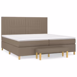 vidaXL Giroletto a Molle con Materasso Tortora 200x200 cm in Tessuto - Vista aggiuntiva 2
