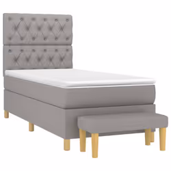 vidaXL Giroletto a Molle con Materasso Grigio Chiaro 80x200 cm Tessuto - Vista aggiuntiva 3
