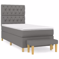 vidaXL Giroletto a Molle con Materasso Grigio Scuro 80x200 cm Tessuto - Vista aggiuntiva 2